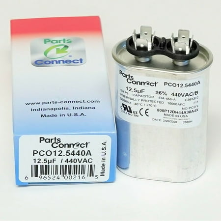 PartsConnect PCO12.5440A USA Run Capacitor 12 mfd (uf) 440 Volt Oval American Made PartsConnect PCO12.5440A
PartsConnect PCO12.5440A USA Run Capacitor 12 mfd (uf) 440 Volt Oval American Made PartsConnect PCO12.5440A