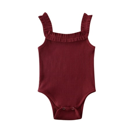 ZIYIXIN Toddler Baby Girls Sleeveless Romper Ruffle One-Piece Bodysuit Jumpsuit Summer Clothes Outfits Wine Red 6-9 Months
ZIYIXIN Toddler Baby Girls Sleeveless Romper Ruffle One-Piece Bodysuit Jumpsuit Summer Clothes Outfits Wine Red 6-9 Months
