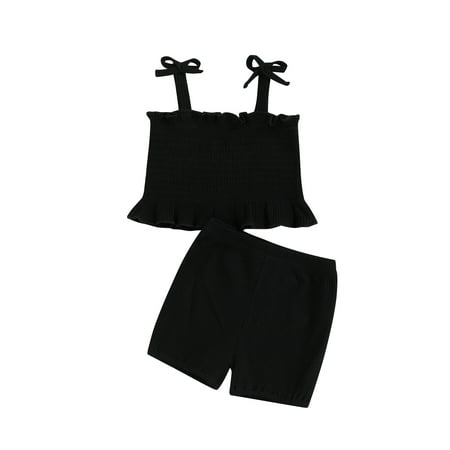 Biekopu Baby Little Girl Two-piece Suit Solid Color Ruffled Suspender Elastic Tank Tops Elastic Waist Shorts
Biekopu Baby Little Girl Two-piece Suit Solid Color Ruffled Suspender Elastic Tank Tops Elastic Waist Shorts