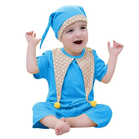Cosplay Junpsuit Boys Girls Baby Infant Clown Romper+Hat Sets Girls Romper&Jumpsuit
Cosplay Junpsuit Boys Girls Baby Infant Clown Romper+Hat Sets Girls Romper&Jumpsuit