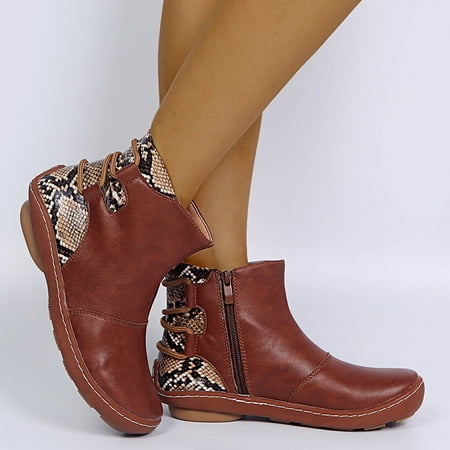 TUTUnaumb Winter Hot Sale Clearance Retro Women Leather Flat Lace-Up Serpentine Print Short Booties Round Toe Shoes for Party/Wedding/Leisure-Brown
TUTUnaumb Winter Hot Sale Clearance Retro Women Leather Flat Lace-Up Serpentine Print Short Booties Round Toe Shoes for Party/Wedding/Leisure-Brown