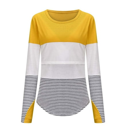 Tangnade Maternity Clothes Fashion Women Pregnant Nursing Maternity O-Neck Long Sleeve Splicing Stripe Blouse Tops
Tangnade Maternity Clothes Fashion Women Pregnant Nursing Maternity O-Neck Long Sleeve Splicing Stripe Blouse Tops