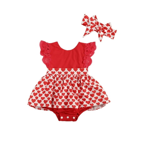 Xingqing Summer Newborn Baby Girl Valentine Jumpsuit Heart Romper Outfits Set Red 12-18 Months
Xingqing Summer Newborn Baby Girl Valentine Jumpsuit Heart Romper Outfits Set Red 12-18 Months