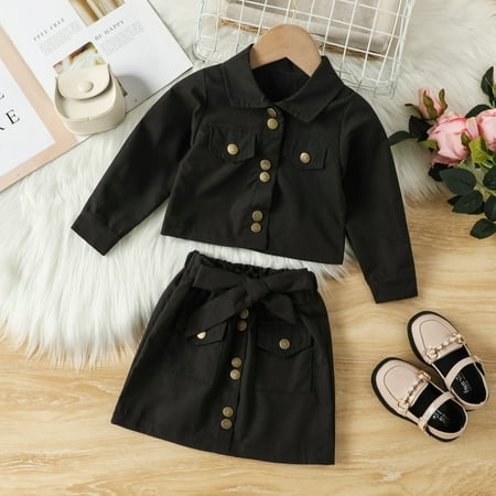 nsendm Toddler Kids Baby Girls Long Sleeve Jacket Coat T Shirt Tops Bow Button Skirts 2PCS Outfits 3 Toddler Girls Clothes Childrenscostume Black 5-6 Years
nsendm Toddler Kids Baby Girls Long Sleeve Jacket Coat T Shirt Tops Bow Button Skirts 2PCS Outfits 3 Toddler Girls Clothes Childrenscostume Black 5-6 Years