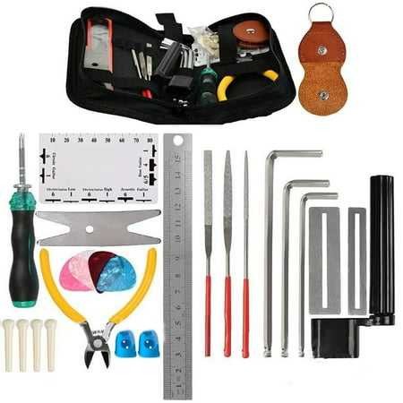 28 PCS Guitar Care Cleaning Repair Tool Kit Wire Plier Ruler Organizer Protect