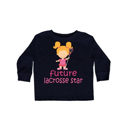 Inktastic Future Lacrosse Star Girl Gift Toddler Toddler Girl Long Sleeve T-Shirt