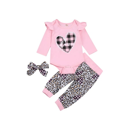 Canrulo Newborn Baby Girls Outfits Ruffle Long Sleeve Heart Print Romper Pants Headband 3Pcs Clothes Pink 18-24 Months
Canrulo Newborn Baby Girls Outfits Ruffle Long Sleeve Heart Print Romper Pants Headband 3Pcs Clothes Pink 18-24 Months