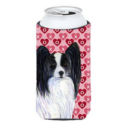 Papillon Hearts Love And Valentines Day Portrait Tall Boy bottle sleeve Hugger