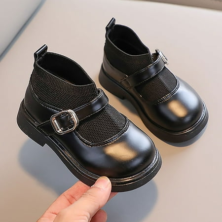 Toddler Girls Boots Little Kid Combat Shoes Short Boots Girls School Leather Shoes