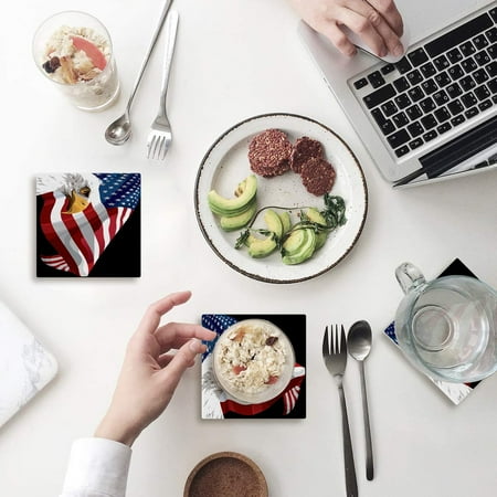 KXMDXA American Flag Eagle Set of 4 Coaster for Drinks Absorbent Ceramic Stone Coasters Cup Mat with Cork Base for Home Kitchen Room Coffee Table Bar Decor
KXMDXA American Flag Eagle Set of 4 Coaster for Drinks Absorbent Ceramic Stone Coasters Cup Mat with Cork Base for Home Kitchen Room Coffee Table Bar Decor