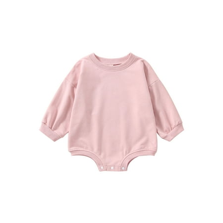 Frobukio Newborn Baby Boys Girls Autumn Jumpsuit Solid Color Long Sleeve Round Neck Romper Bodysuit Pink 6-12 Months
Frobukio Newborn Baby Boys Girls Autumn Jumpsuit Solid Color Long Sleeve Round Neck Romper Bodysuit Pink 6-12 Months