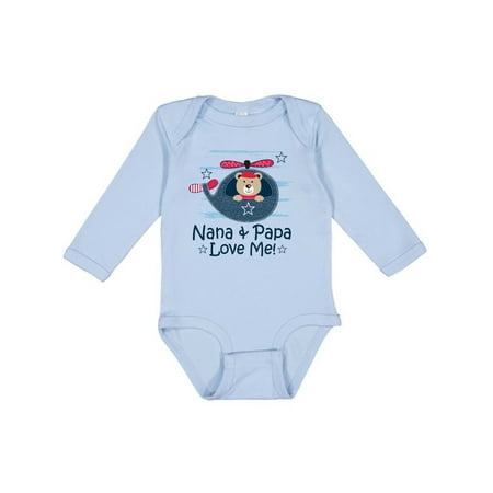 Inktastic Nana and Papa Love Me Grandson Gift Baby Boy Long Sleeve Bodysuit 
Inktastic Nana and Papa Love Me Grandson Gift Baby Boy Long Sleeve Bodysuit