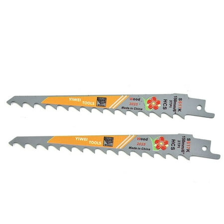 2pcs S617K 150mm HCS Reciprocating Saw Blade Jigsaw Blade Wood Plastic Cutting