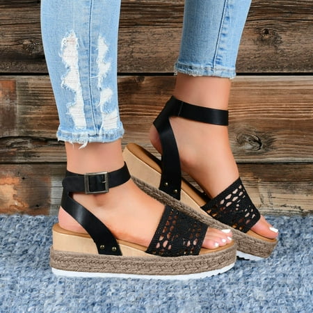 FZM Women shoes Women s Summer Buckle Strap Wedges Weave Beach Open Toe Breathable Sandals Shoes
FZM Women shoes Women s Summer Buckle Strap Wedges Weave Beach Open Toe Breathable Sandals Shoes