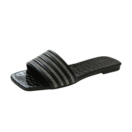 YanHoo Casual Flat Sandals for Women Square Open Toe One Band Slide Shoes Summer Ladies Casual Beach Sandals
YanHoo Casual Flat Sandals for Women Square Open Toe One Band Slide Shoes Summer Ladies Casual Beach Sandals
