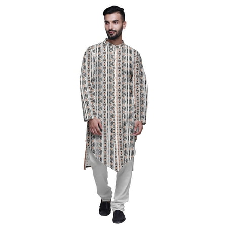 Atasi Printed Designer Rayon Button Down Casual Kurta With Pajama For Men