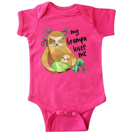 Inktastic My Grampa Loves Me Cute Sloth and Baby Gift Baby Boy or Baby Girl Bodysuit