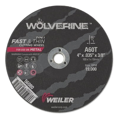 Wolverine Flat Type 1 Cutting Wheel 4 In Dia .035 Thick 3/8 Arbor 60 Grit | Bundle of 5 Each
Wolverine Flat Type 1 Cutting Wheel 4 In Dia .035 Thick 3/8 Arbor 60 Grit | Bundle of 5 Each