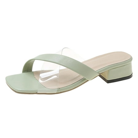 Kenklcie Fashion Summer Women Sandals Chunky Heel Low Heel Square Toe Transparent Solid Color Casual Style
Kenklcie Fashion Summer Women Sandals Chunky Heel Low Heel Square Toe Transparent Solid Color Casual Style
