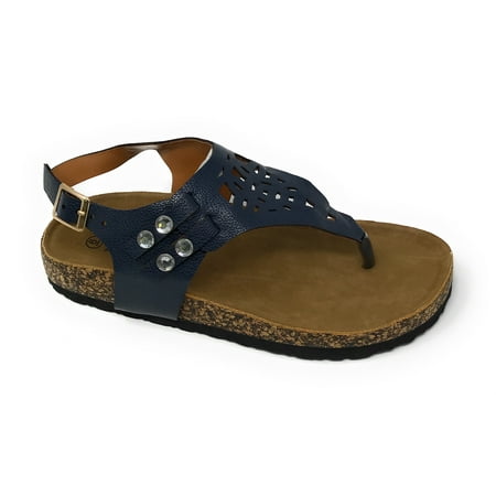 Victoria K Women sCut Out Circle Designed Cork Sandals