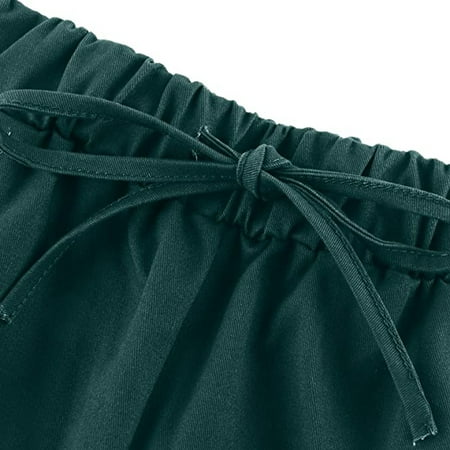 Quealent Snow Pants Womens Women s Comfy Pajama Pants Casual Drawstring Palazzo Lounge Wide Leg Pants Green XL