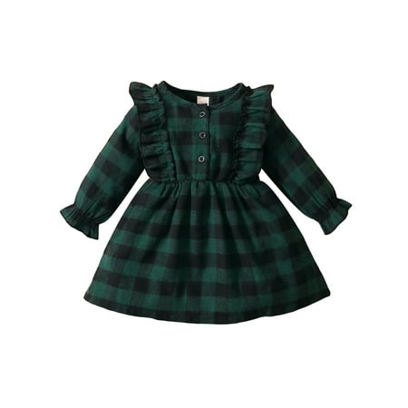 Frobukio Toddler Baby Girls Christmas Dress Round Collar Long Sleeve Plaid Tulle Dress Xmas Princess Clothes Green 18-24 Months
Frobukio Toddler Baby Girls Christmas Dress Round Collar Long Sleeve Plaid Tulle Dress Xmas Princess Clothes Green 18-24 Months
