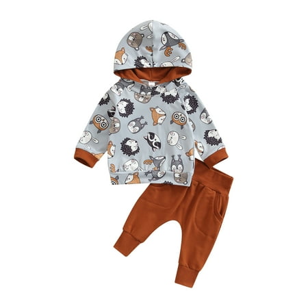 ZAXARRA Toddler Baby Long Pants Outfits Long Sleeve Rainbow/Cartoon Animal Printed Hooded Tops + Solid Color Pockets Pants Set
ZAXARRA Toddler Baby Long Pants Outfits Long Sleeve Rainbow/Cartoon Animal Printed Hooded Tops + Solid Color Pockets Pants Set