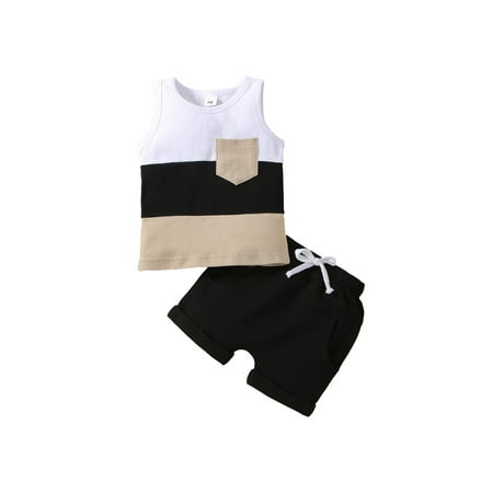 Chollius 2Pcs Toddler Baby Boys Summer Pants Suit Sleeveless Contrast Color Patchwork Tank Tees + White Straps Short Pants
Chollius 2Pcs Toddler Baby Boys Summer Pants Suit Sleeveless Contrast Color Patchwork Tank Tees + White Straps Short Pants