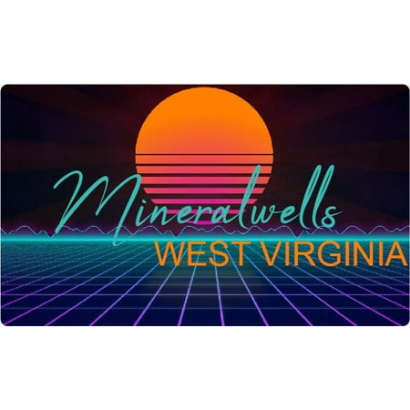 Mineralwells West Virginia 4 X 2.25-Inch Fridge Magnet Retro Neon Design