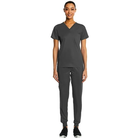 Maevn Eon Sport Chest Pocket V-neck Top & Full Elastic Logo Waistband Jogger Pant Scrub Set
Maevn Eon Sport Chest Pocket V-neck Top & Full Elastic Logo Waistband Jogger Pant Scrub Set