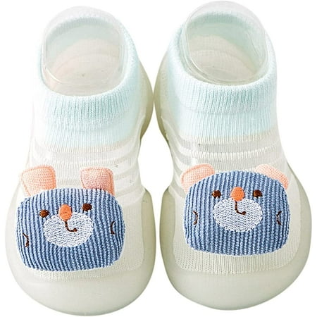 QWZNDZGR Outdoor Shoes Socks Infants Breathable Elastic Socks Shoes Rubber Sole Non-Skid Indoor/Outdoor Slipper