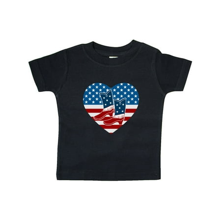 Inktastic USA Cowboy Boots Patriotic Gift Baby Boy or Baby Girl T-Shirt