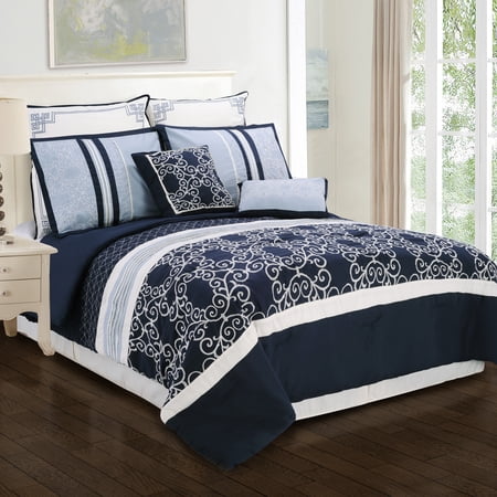 Clarissa 8-Piece Bedding Set, Comforter, Shams and Decorative Pillows