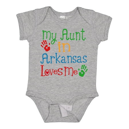 Inktastic Aunt in Arkansas Loves Me Nephew Gift Baby Boy or Baby Girl Bodysuit