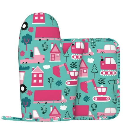 Oven Mitts and Pot Holders Sets - pink excavator Heat Resistant Silicone Oven Gloves (Left Glove) with Non-Slip Silicone Surface and hot pads for kitchen Baking Cooking
Oven Mitts and Pot Holders Sets - pink excavator Heat Resistant Silicone Oven Gloves (Left Glove) with Non-Slip Silicone Surface and hot pads for kitchen Baking Cooking