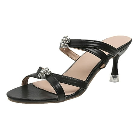 Cathalem Women Sandals High Heel Sandals Slippers Open Toe Slim Heel Sandals Fashion Belt Diamond Women Sandals Black 38
Cathalem Women Sandals High Heel Sandals Slippers Open Toe Slim Heel Sandals Fashion Belt Diamond Women Sandals Black 38