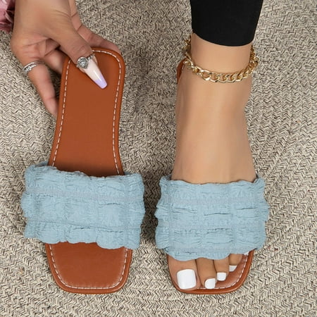 PEASKJP Platform Sandals Women Summer Women Slippers Square Toe Slip On Open Toe Casual Slippers Thong Strappy Summer Shoes Light Blue 6.5
PEASKJP Platform Sandals Women Summer Women Slippers Square Toe Slip On Open Toe Casual Slippers Thong Strappy Summer Shoes Light Blue 6.5
