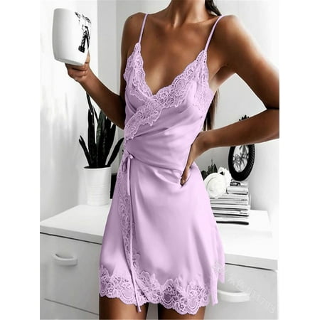 Xiaoluokaixin Women Lingerie V Neck Nightwear Lace Chemise Sleepwear Backless Suspender Nightgown Dress
Xiaoluokaixin Women Lingerie V Neck Nightwear Lace Chemise Sleepwear Backless Suspender Nightgown Dress