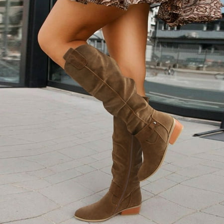 Boots Women s Vintage Style Boots Solid Suede Side Zipper Trim With Fashion Knee Length Boots
Boots Women s Vintage Style Boots Solid Suede Side Zipper Trim With Fashion Knee Length Boots