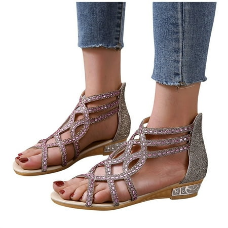 YanHoo Clearance Women s Rhinestone Flat Sandals Casual Dresssy Low Wedge Travel Flat Sandal Summer Shoes Cute Strappy Open Toe Flat Sandals
YanHoo Clearance Women s Rhinestone Flat Sandals Casual Dresssy Low Wedge Travel Flat Sandal Summer Shoes Cute Strappy Open Toe Flat Sandals