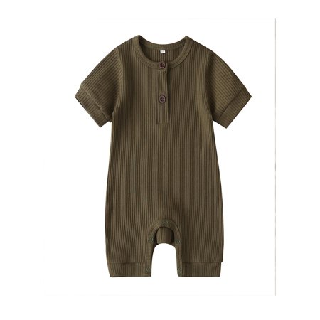 Newborn Infant Baby Boy Girl Casual One Piece Jumpsuit Short Sleeve Solid Ribbed Knit Round Neck Bottom Button Romper 0-18 Months
Newborn Infant Baby Boy Girl Casual One Piece Jumpsuit Short Sleeve Solid Ribbed Knit Round Neck Bottom Button Romper 0-18 Months