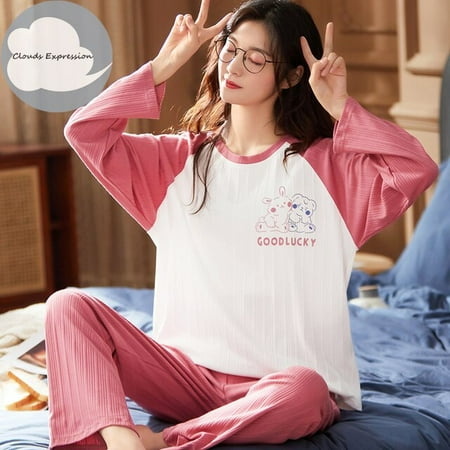 QWZNDZGR Spring Autumn New Women s Pajamas Sets Long sleeved Cartoon Casual Pajamas Knitted Cotton Home Sleepwear Loungewear Set M-XXXL
QWZNDZGR Spring Autumn New Women s Pajamas Sets Long sleeved Cartoon Casual Pajamas Knitted Cotton Home Sleepwear Loungewear Set M-XXXL