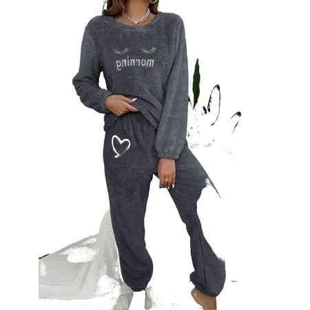 Women s Pajama Sets Dark Grey Casual Letter Round Neck Pant Sets Long Sleeve
Women s Pajama Sets Dark Grey Casual Letter Round Neck Pant Sets Long Sleeve