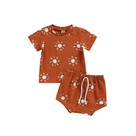 Calsunbaby 2Pcs Toddler Baby Girls Boys Outfits Sun Print Short Sleeves T-Shirt Shorts 2pcs Clothes Set Brown 6-12 Months
Calsunbaby 2Pcs Toddler Baby Girls Boys Outfits Sun Print Short Sleeves T-Shirt Shorts 2pcs Clothes Set Brown 6-12 Months