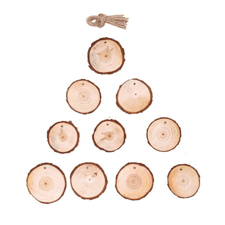 DiMaddie 10pcs Wooden Slices Round Circle Chips Embellishments with Jute Twines Crafting DIY Accessories for Christmas Wedding Decorations
DiMaddie 10pcs Wooden Slices Round Circle Chips Embellishments with Jute Twines Crafting DIY Accessories for Christmas Wedding Decorations
