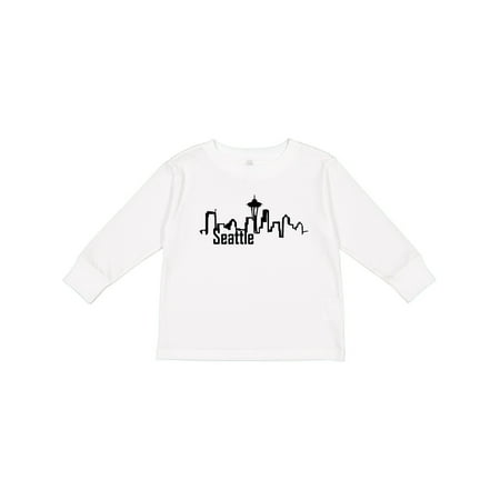 Inktastic Seattle Skyline Gift Toddler Boy or Toddler Girl Long Sleeve T-Shirt