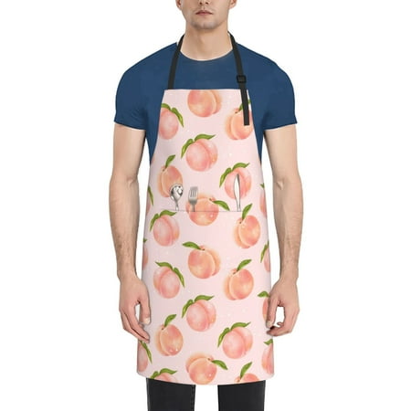Qekee Peach With Leaves Print Waterproof Apron with Pockets Adjustable Cooking Aprons Kitchen Bib for Baking Household Cleaning
Qekee Peach With Leaves Print Waterproof Apron with Pockets Adjustable Cooking Aprons Kitchen Bib for Baking Household Cleaning