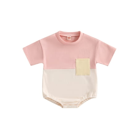 Infant Baby Girl Boy Crewneck Rompers Oversized Short Sleeve Contrast Color Patchwork T-Shirt Top Jumpsuit Summer Clothes
Infant Baby Girl Boy Crewneck Rompers Oversized Short Sleeve Contrast Color Patchwork T-Shirt Top Jumpsuit Summer Clothes