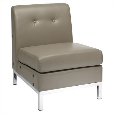 Wall Street Armless Chair, Smoke Faux Leather