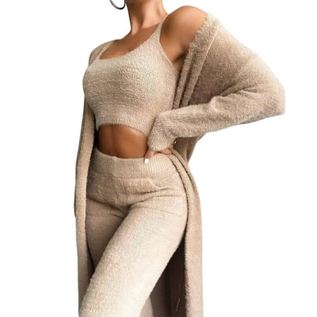Womens Fall Fashion 3pcs Pajamas Wide Legs Pants Lounge Sets Outfits for Club Travel Outdoor Wear XL Camel
Womens Fall Fashion 3pcs Pajamas Wide Legs Pants Lounge Sets Outfits for Club Travel Outdoor Wear XL Camel